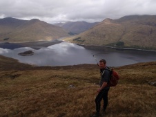 Andy pointing out our starting point across the loch